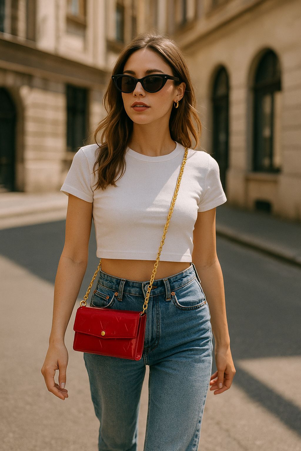 Louis Vuitton Sarah Wallet on Chain Vernis Rouge – Stare foarte bună – Autentic Luxury Bag– Stare foarte bună – Autentic Luxury Bag